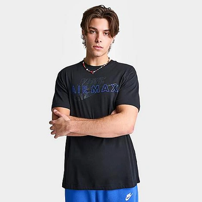 Nike Men's Sportswear Air Max Futura Graphic T-shirt In Black/game Royal