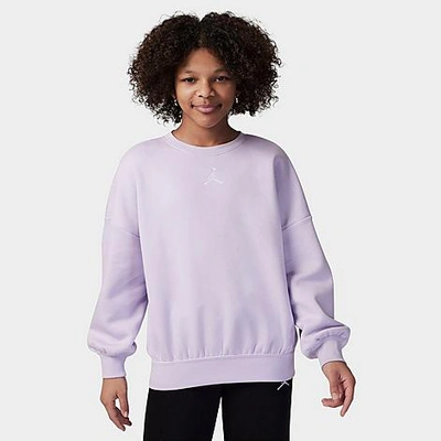 Nike Kids' Jordan Girls' Icon Play Oversized Crewneck Sweatshirt In Violet Frost