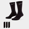 Nike 3 Pack Crew Socks Mens In Black/white 