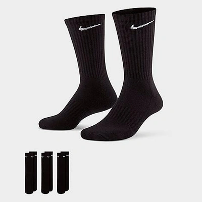 Nike Everyday Cushioned Training Crew Socks (3-pack) In Black/white