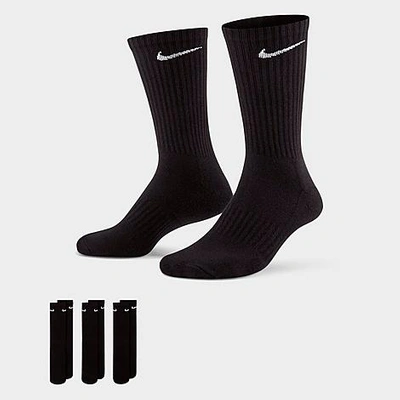 Nike 3 Pack Crew Socks Mens In Black/white 