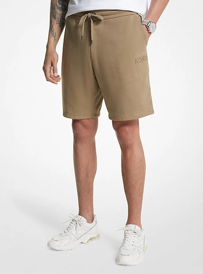 Michael Kors French Terry Cotton Blend Shorts In Green
