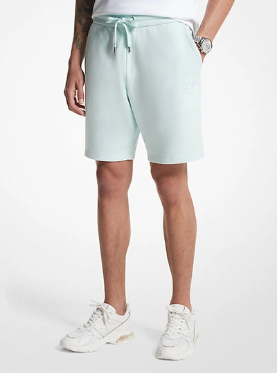 Michael Kors French Terry Cotton Blend Shorts In Blue