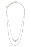 Sterling Forever Eileen Layered Necklace In Silver