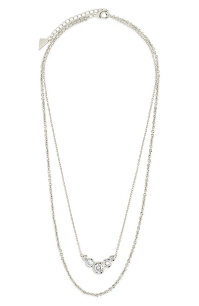 Sterling Forever Eileen Layered Necklace In Silver
