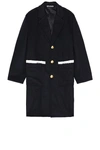 Palm Angels Tailored Coat In Navy Blue