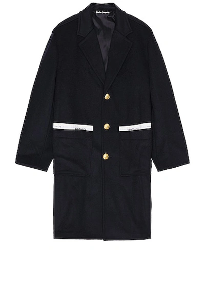 Palm Angels Uniform Coat In Navy Blue