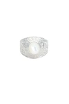 MARTINE ALI 925 SILVER MOTHER OF PEARL CHAMPION RING