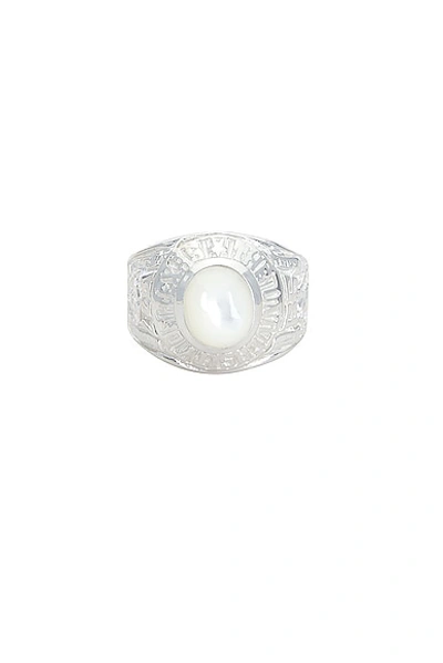 Martine Ali 925 Silver Mother Of Pearl Champion Ring
