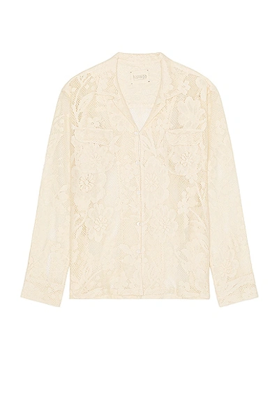 Harago Lace Full Sleeve Shirt In Off White
