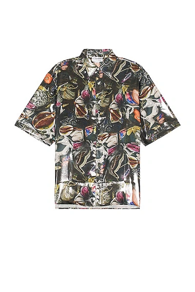 Acne Studios Short Sleeve Shirt In Black Multicolor