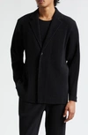 Issey Miyake Men's Pleated Single-button Sports Jacket In Black