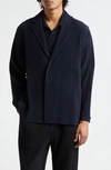 Issey Miyake Pleated Blazer In Blue