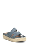 Lucky Brand Loftee Platform Sandal In Natural Blue Leather