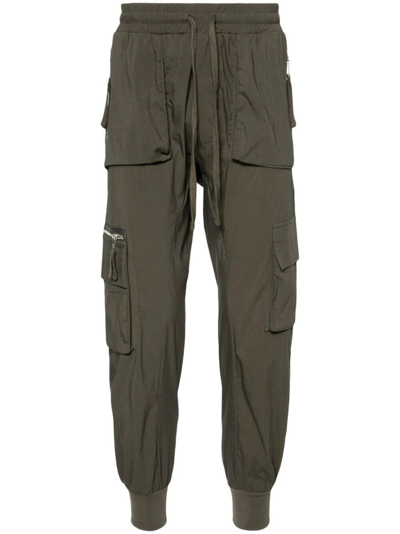 Thom Krom Drop-crotch Poplin Cargo Trousers In Green