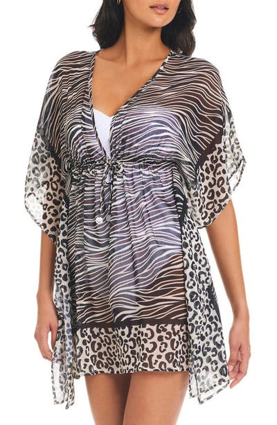 Bleu Rod Beattie Rod Beattie Animal Instinct Chiffon Cover-up Dress In Multi