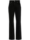 Jacquemus High-waisted Flared Black Jeans With Gold-tone Hardware In Black