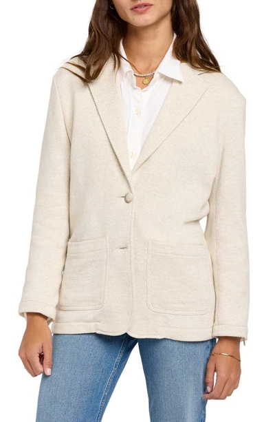 Faherty Inlet Cotton Blend Knit Blazer In Light Oatmeal Melange