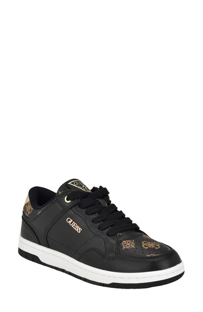 Guess Rubinn Trainer In Black Logo - Faux Leather