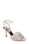 Badgley Mischka Cameryn Embellished Ankle Strap Sandal In Nude