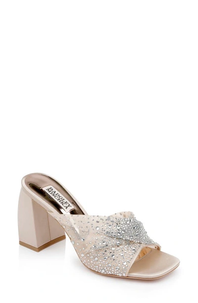 Badgley Mischka Camelia Embellished Sandal In Nude