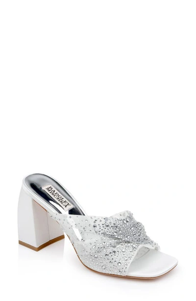 Badgley Mischka Camelia Embellished Sandal In Soft White