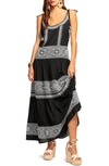 Ramy Brook Lexie Coverup Maxi Dress In Black White Multi Embroidered