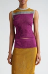PAOLINA RUSSO PATCHWORK ILLUSION COLORBLOCK TANK