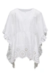SNAPPER ROCK KIDS' EYELET RUFFLE COTTON COVER-UP DRESS