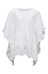 SNAPPER ROCK SNAPPER ROCK KIDS' EYELET RUFFLE COTTON COVER-UP DRESS