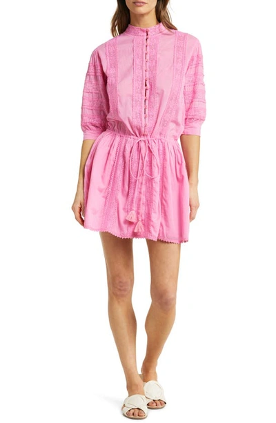 Melissa Odabash Rita Crochet-trimmed Cotton Dress, Dress, Pink