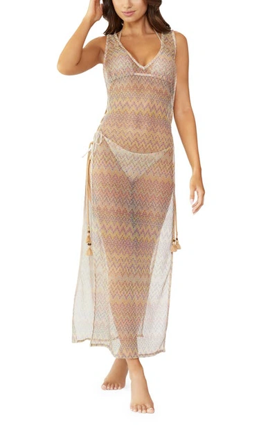 Pq Swim Joy Lace Metallic Tassel Cover-up Dress In Lavish