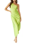 PQ SWIM TINSLEY RING ONE-SHOULDER COVER-UP MAXI DRESS
