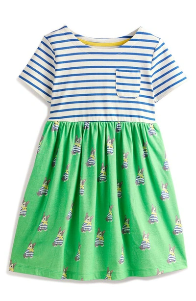 Mini Boden Kids' Hotchpotch Cotton Jersey T-shirt Dress In Pea Green Small Dogs