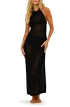 Beach Riot Romee Halter Cover-up Dress In Black