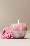 ANTHROPOLOGIE CHEENA EGG FLORAL PINK PEONY & NEROLI GLASS CANDLE