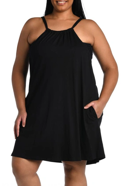 La Blanca Halter Neck Cover-up Dress In Black