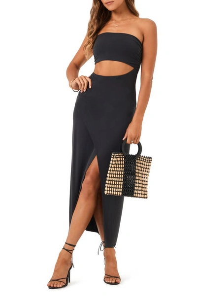 L*space Corsica Cutout Strapless Cover-up Dress In Black
