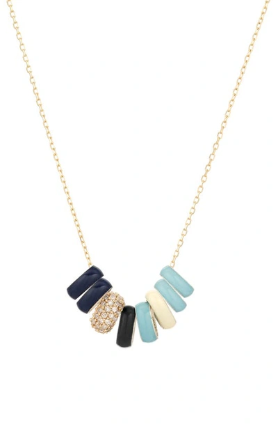 Adina Reyter Enamel & Diamond Charm Necklace In Gold/ Blue Multi