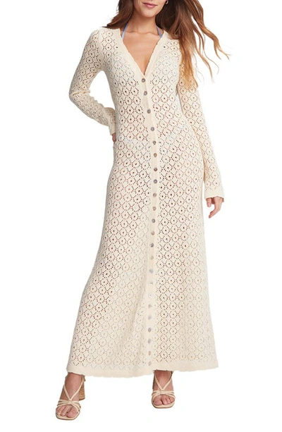 Capittana Alexandra Long Sleeve Cover-up Maxi Dress In Ivory