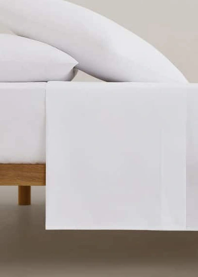 Mango Cotton Top Sheet For Queen Bed White