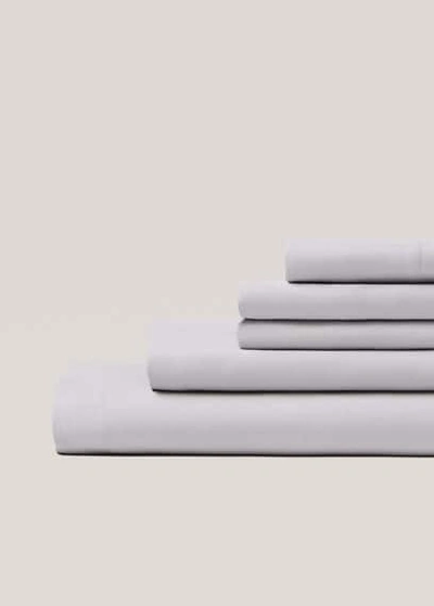 Mango Percale Cotton Top Sheet For Queen Bed Grey In White