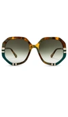 Chloé Womens Ch0105s Hexagonal-frame Acetate Sunglasses Brown In Havana