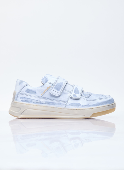 Acne Studios Perey Cities Leather Sneakers In Blue
