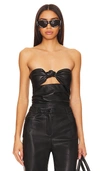 Lovers & Friends X Anja Dujakovi? Daxton Faux Leather Top In É»‘è‰²