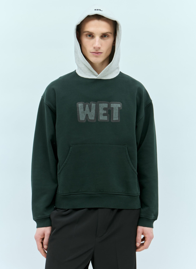 Erl Grey Hoodie With Printed Logo In Cotton Man In Black