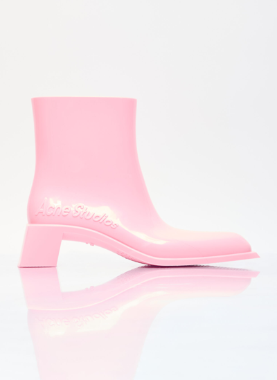 Acne Studios Rubber Ankle Boots In Pink
