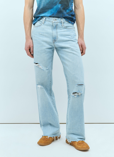 Erl Stay Loose Low-rise Jeans In Blue