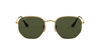 Ray Ban Ray-ban Ray-ban Polarized Hexagonal Rb3548n-001-5851-21 Gold Geometric Sunglasses In Multi