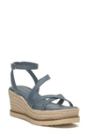 Lucky Brand Carolie Platform Wedge Sandal In Natural Blue